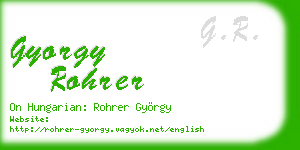 gyorgy rohrer business card